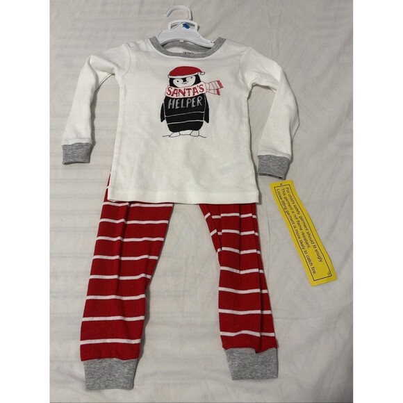 Carter’s 24M Pajama Set Penguin “Santa’s Helper” Christmas Kids Holidays Gifts - Picture 1 of 10